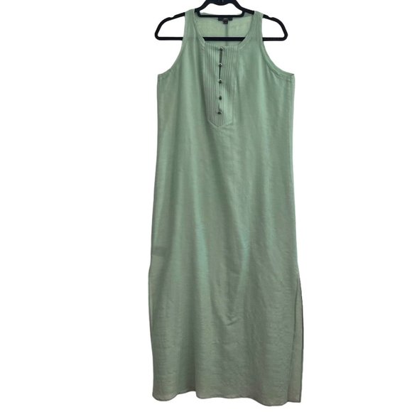 Emu Australia Dresses & Skirts - Emu Australia Green Maxi Dress Size Small Wool Silk Blend Semi-Sheer Side Slits